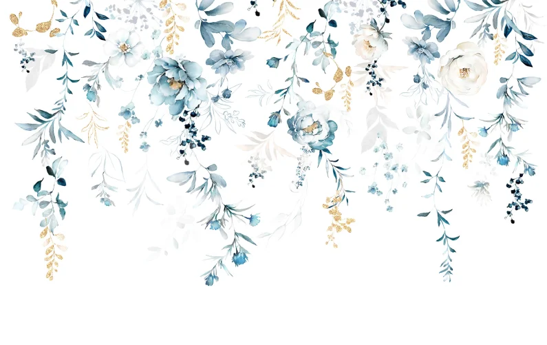 Zarte hängende Blumen und Zweige