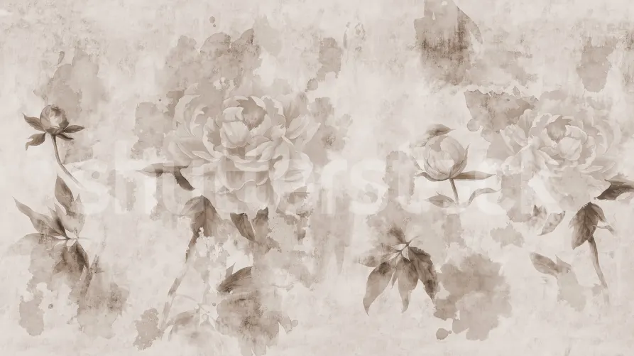 Floral Elegance in Sepia Tones
