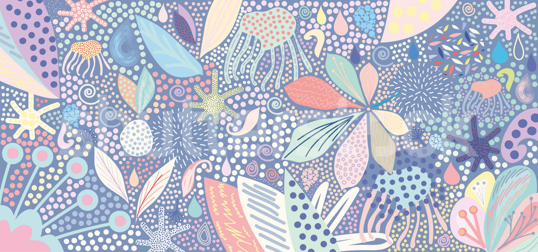 Botanical Mosaic Blue