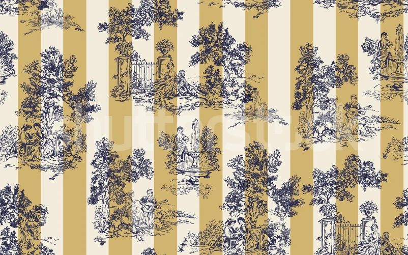 Mustard Toile Chic