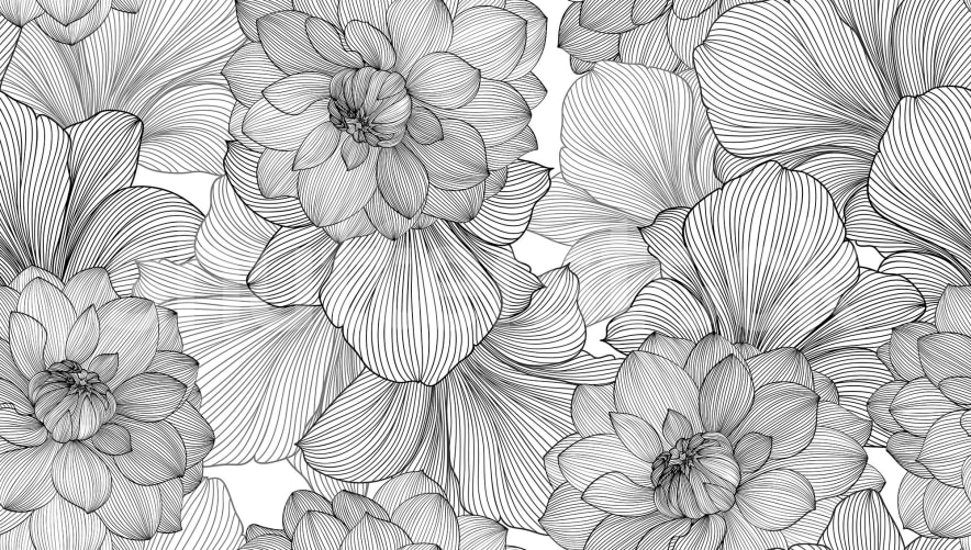 Striking Graphite Florals