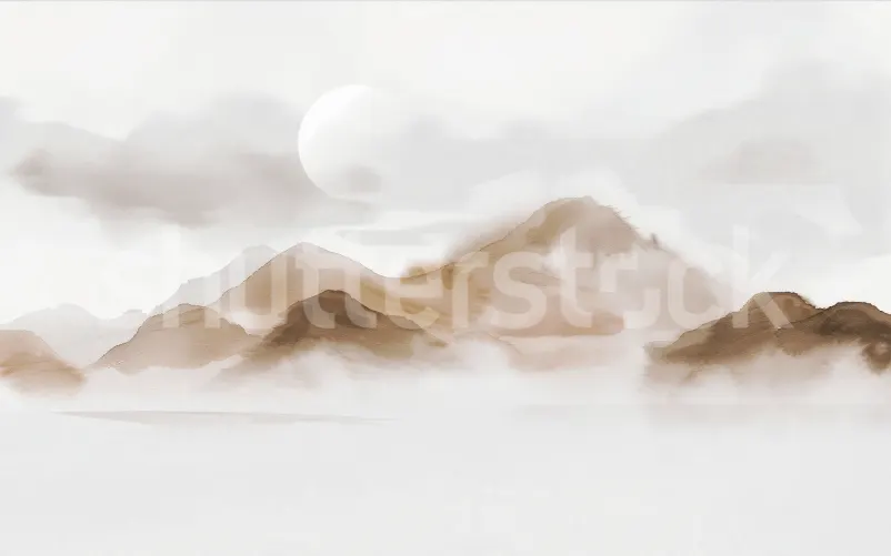 Soothing mountains in a beige hue