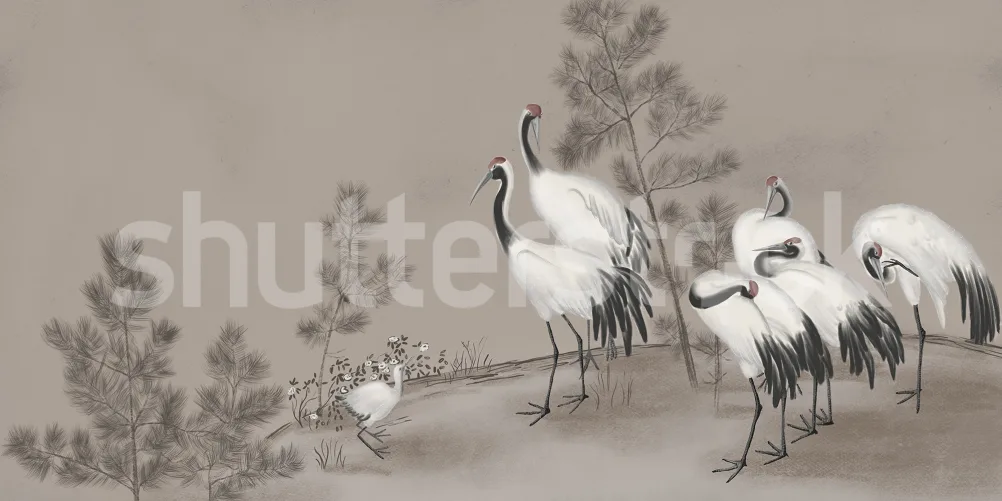 Graceful Elegance in Whispering Cranes