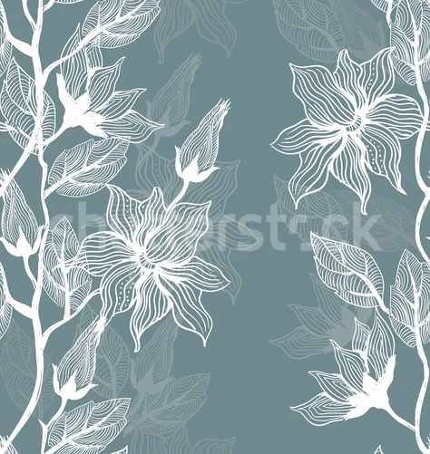Envelop Your Walls with Giant Flora Daring White on Lagoon