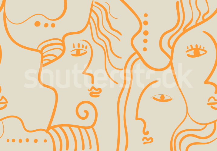 Expressive Faces, 생동감 넘치는 오렌지 | Rebel Walls