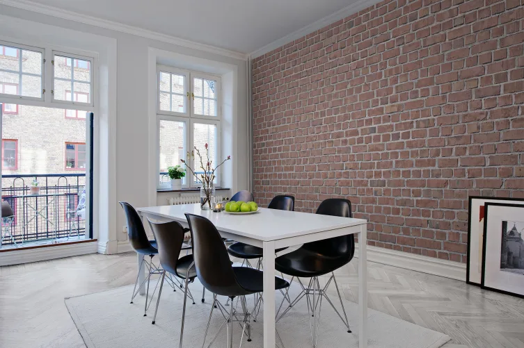 Realistic Red Brick Wallpaper Mural