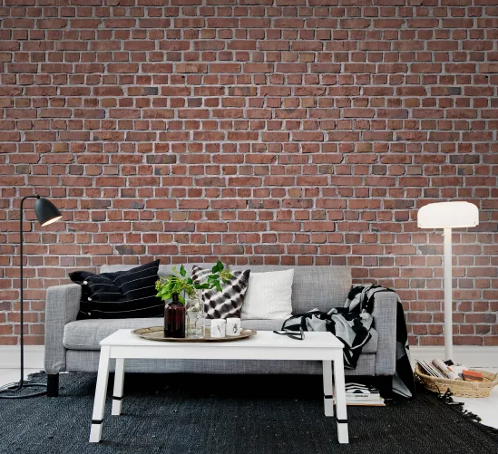 Realistic Red Brick Wallpaper Mural
