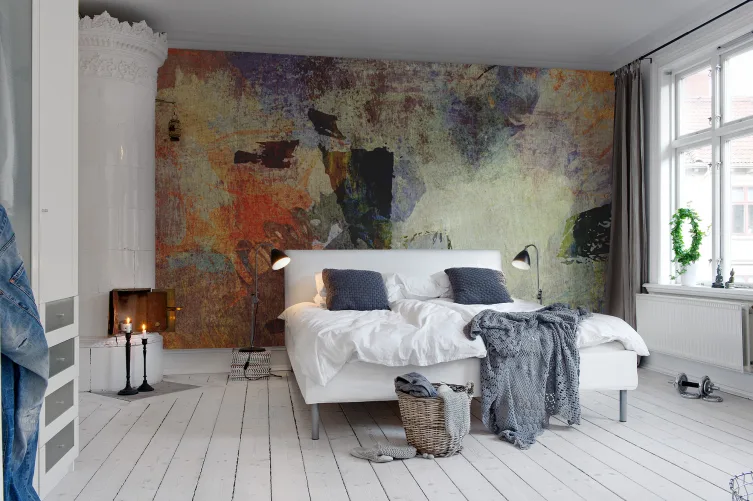 Rusty abstract wall mural