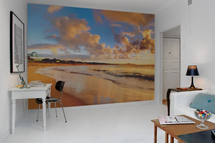 Sunset beach wall mural