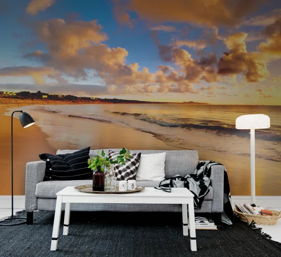 Sunset beach wall mural