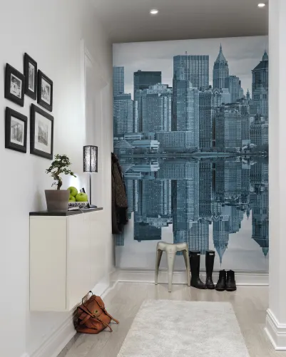 Abstract New York art in a wall mural
