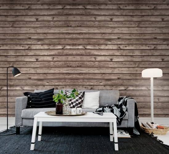 Wallpaper that looks like brown wooden boards