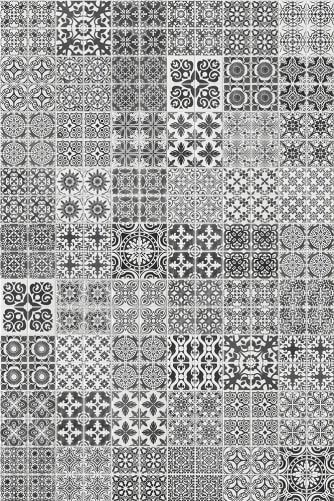 Black and white Marrakech tiles for wallpaper in the kitchen or other rooms