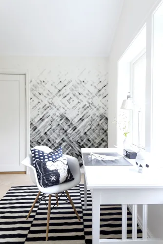 Monochrome wall mural