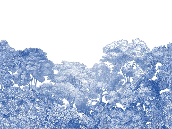 Wallpaper that looks like blue and white porcelain