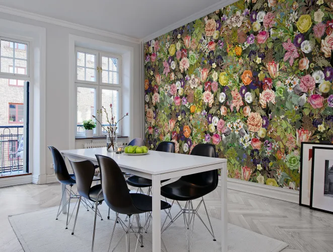Colorful flower wallpaper to match with any color