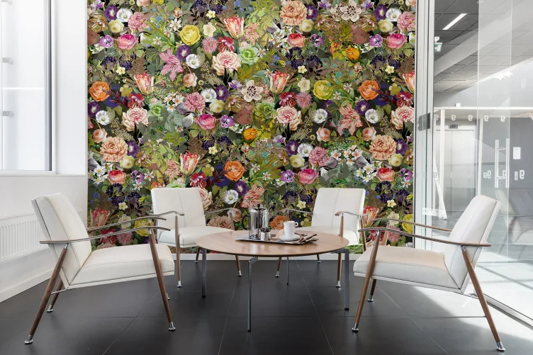 Colorful flower wallpaper to match with any color