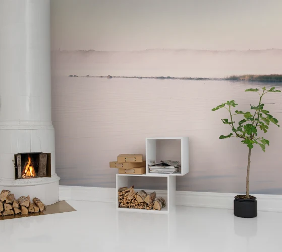 Relax and refresh within this misty mural scene
