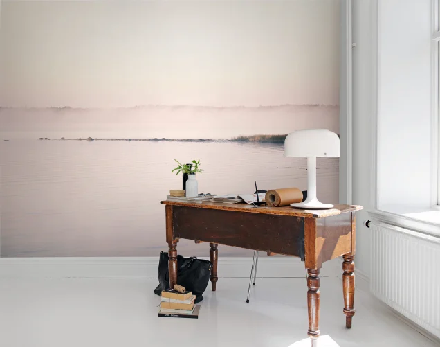 Relax and refresh within this misty mural scene