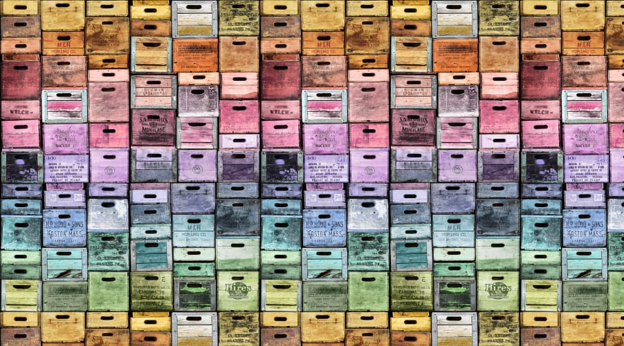 Du chic urbain pour vos murs avec des boîtes de couleurs sur cet impressionnant mural