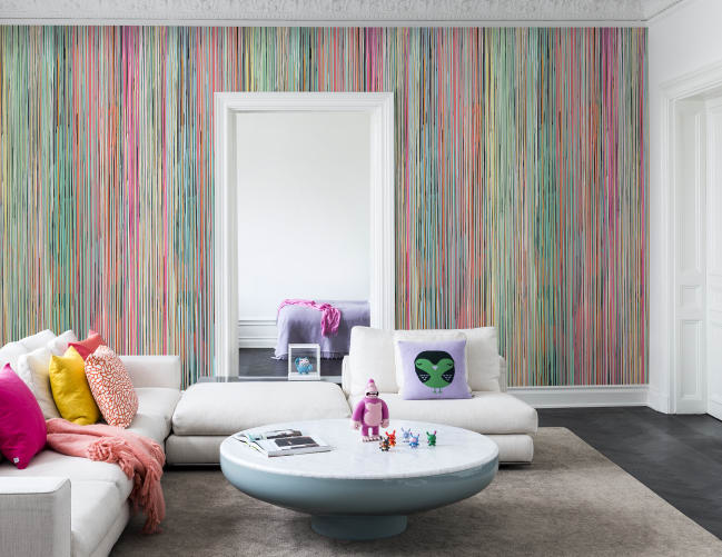 Verf op de muur.
