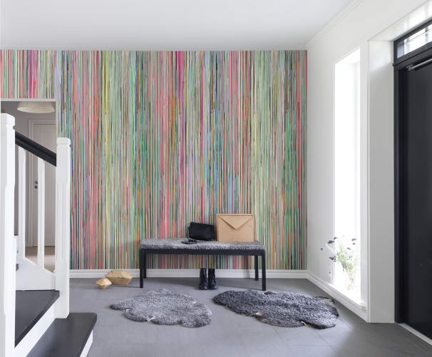 Verf op de muur.