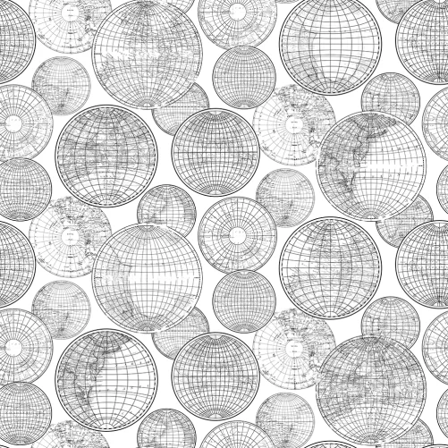 Black and white - Dancing globes