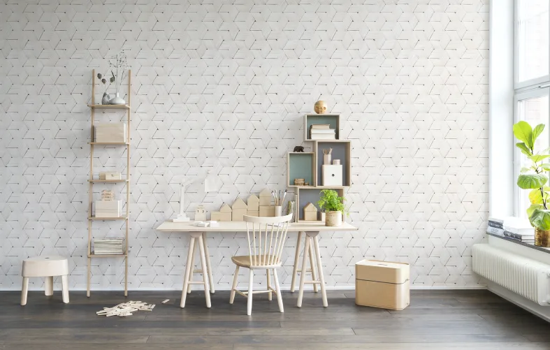Un mur tressé en blanc