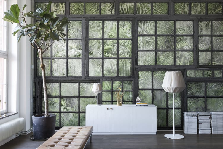 Papier peint jungle industrielle