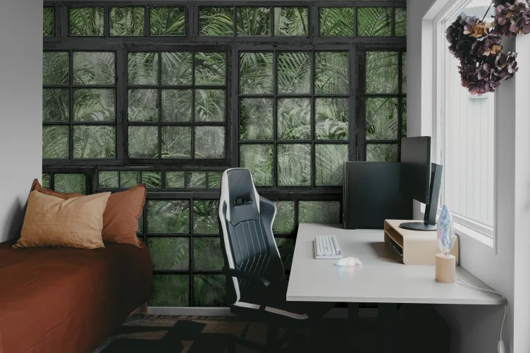 Papier peint jungle industrielle