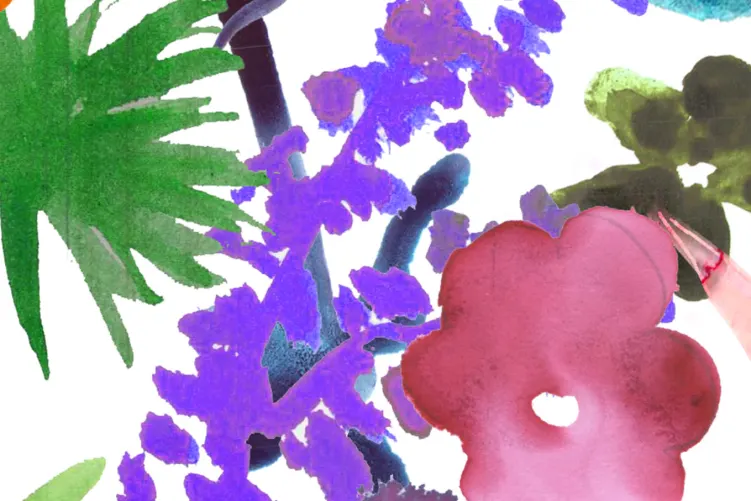 WATERCOLOR WILDFLOWER WALL MURAL