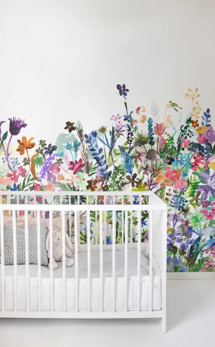 WATERCOLOR WILDFLOWER WALL MURAL