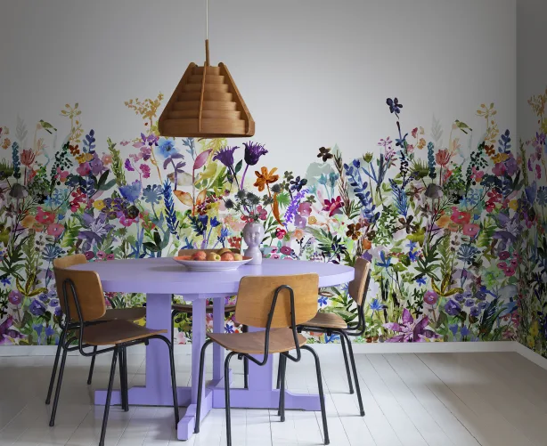 WATERCOLOR WILDFLOWER WALL MURAL