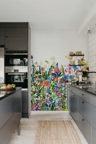 WATERCOLOR WILDFLOWER WALL MURAL