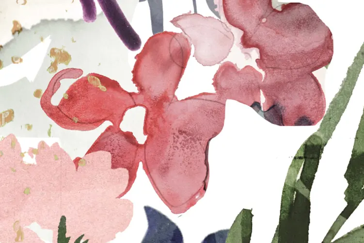 Wildblumen-Muster in zarten Aquarelltönen