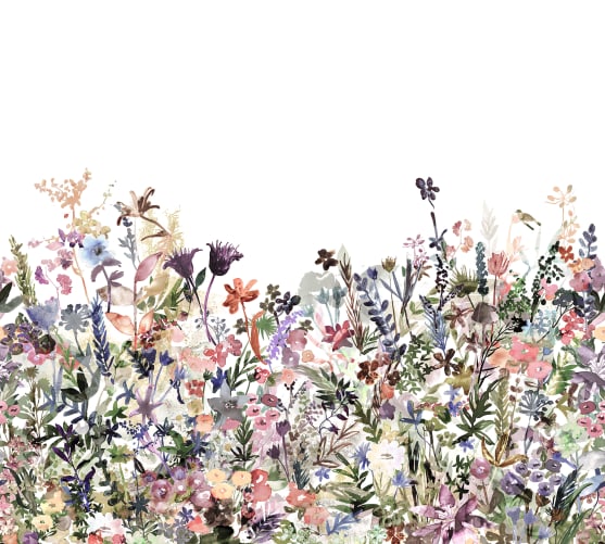 Wildblumen-Muster in zarten Aquarelltönen