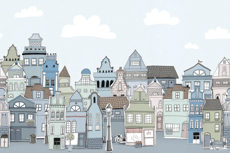 London Houses, Blue