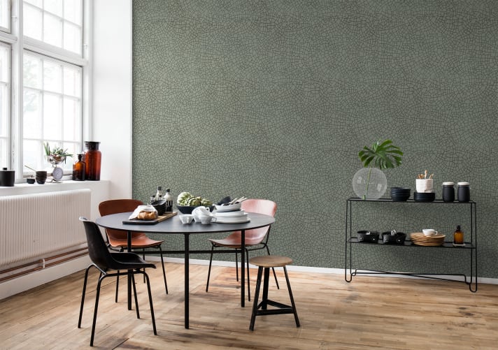 Un design craquelé sophistiqué dans un vert très doux