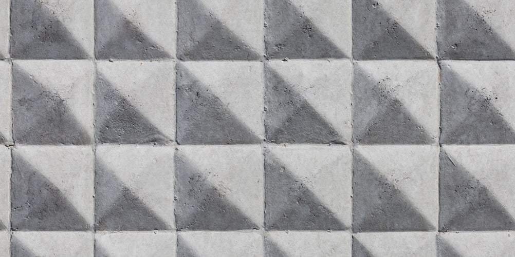 Betongvägg med 3D-effekt