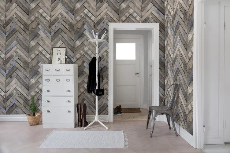 Verweerd hout in vissengraad patroon