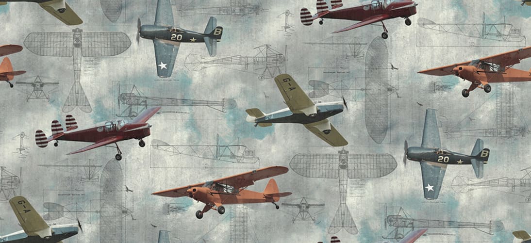 Nostalgic aero wall mural