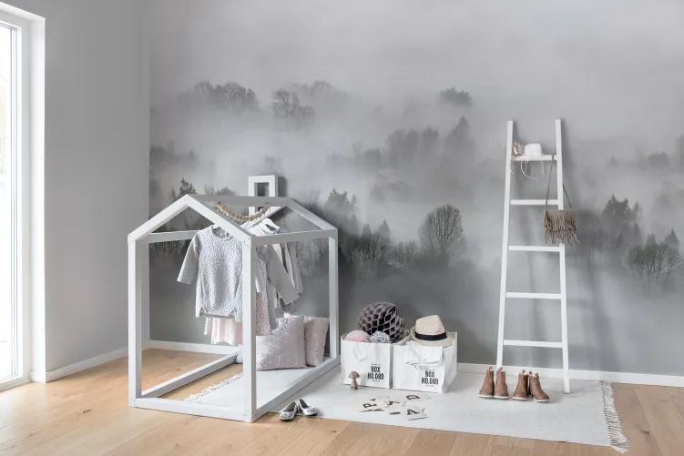 Misty morning wall mural design