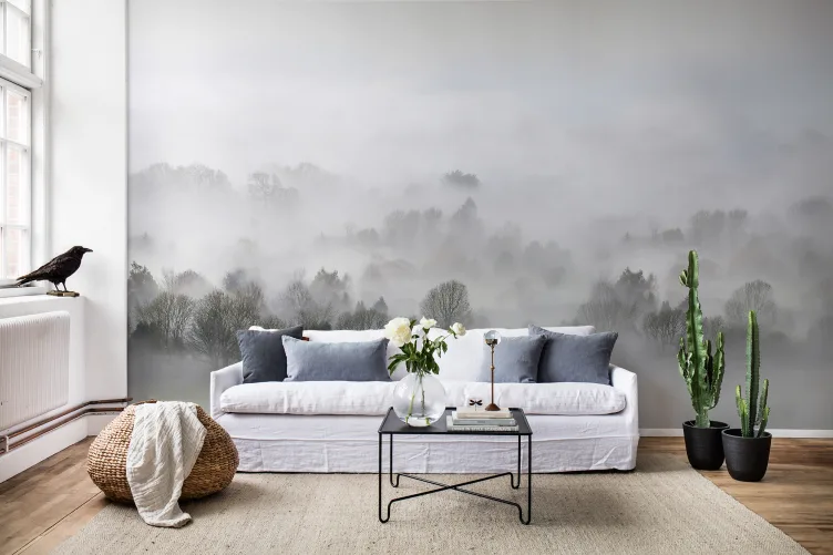 Misty morning wall mural design