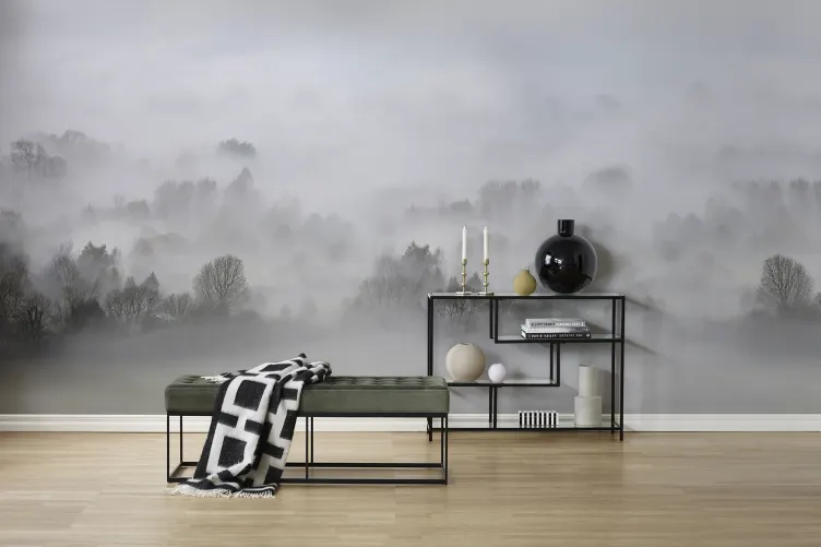 Misty morning wall mural design