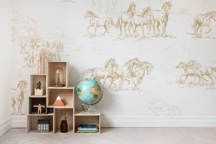 Golden wall mural