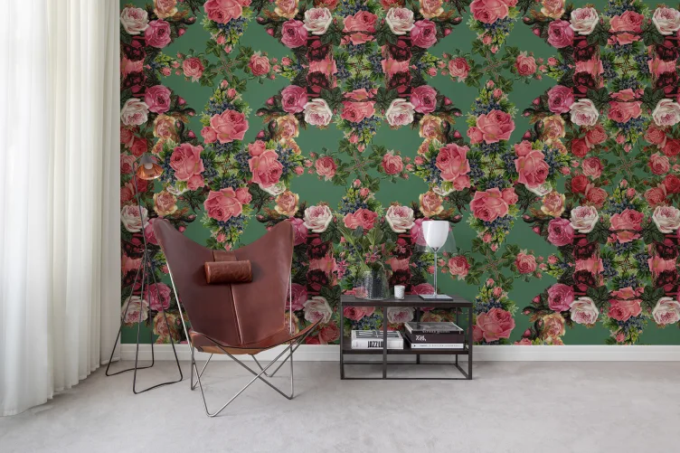 Kaleidoscope-like floral pattern