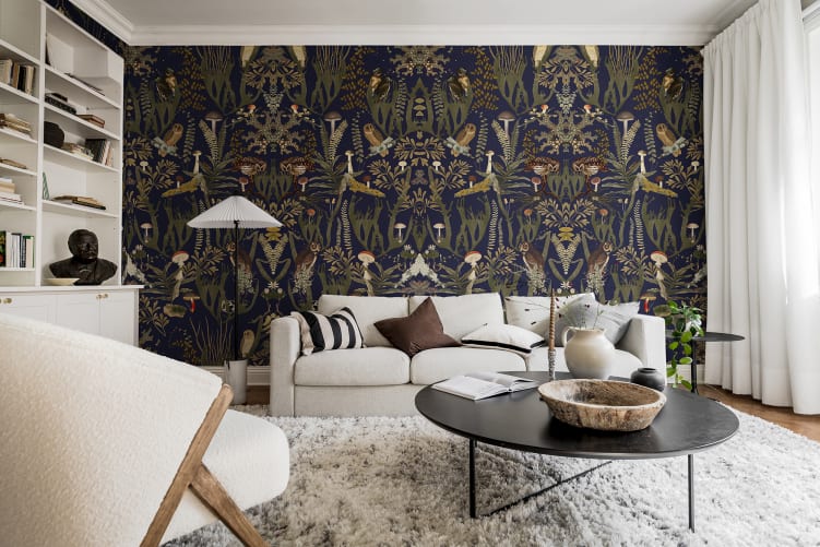 Décor mural avec des hiboux vigilants