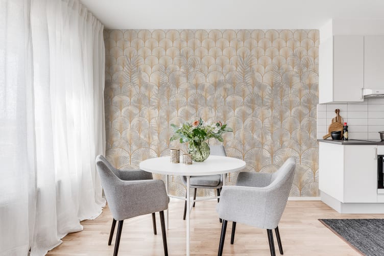 Elegant art deco-tapet med palmeblader