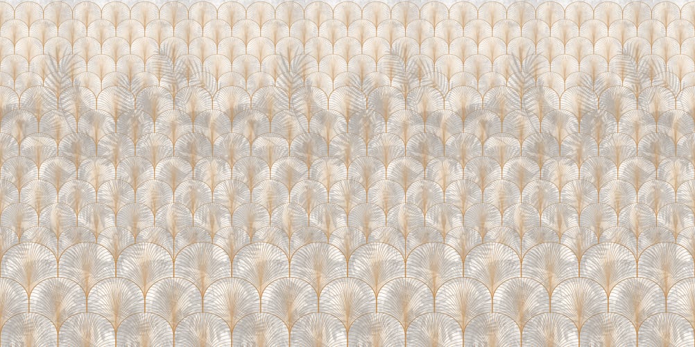Elegant art deco-tapet med palmeblader