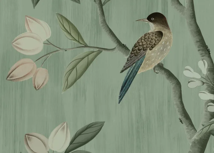 Exotic birds and swirling butterflies
